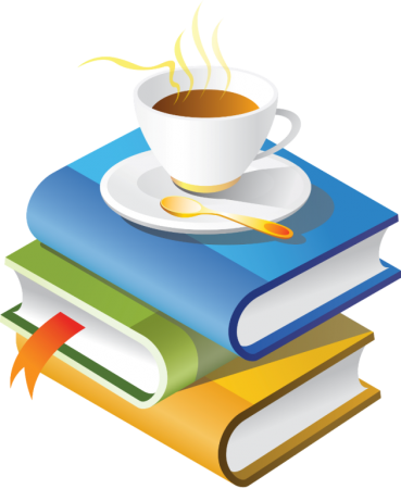 книги, чаша кафе